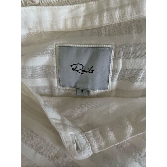 Rails Angelina White Linen Blend Striped‎ Sleeveless Mini Dress Size Small - Picture 3 of 6